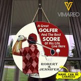 PERSONALIZED GOLFER WOODEN SIGN COUPLE GIFT 3D PRINTED