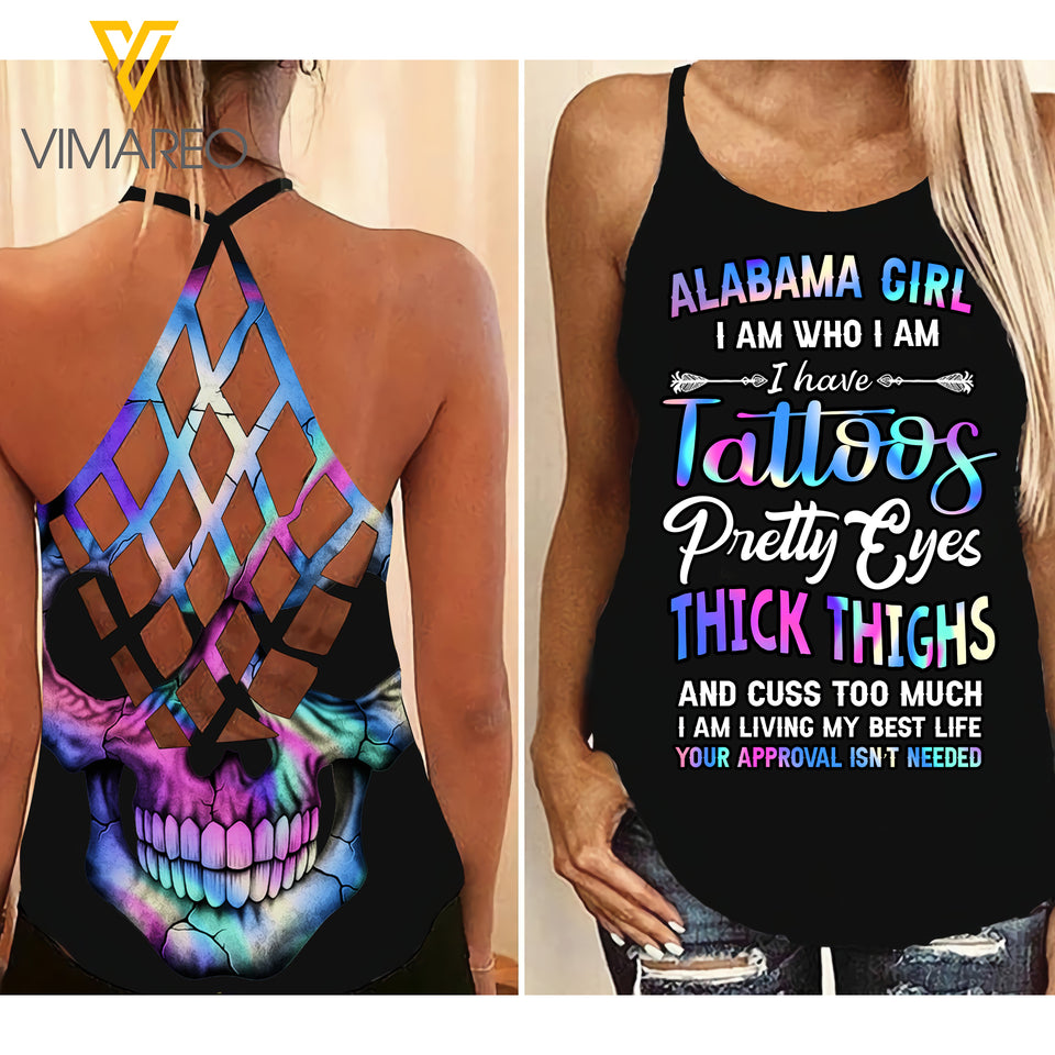 ALABAMA GIRL CRISS-CROSS OPEN BACK CAMISOLE TANK TOP