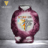 October Girl Bleached Hoodie Printed 3 Colors NEY27Q