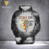 October Girl Bleached Hoodie Printed 3 Colors NEY27Q
