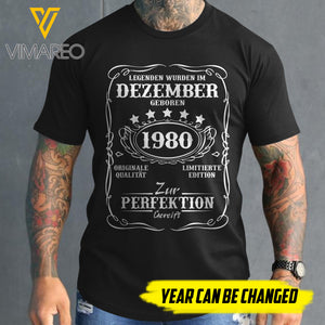 CUSTOMIZED BORN IN DECEMBER 19XX PRINTED 3D TSHIRT YYTT13
