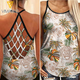 Labrador Retriever Criss-Cross Open Back Camisole Tank Top NEY30