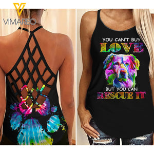 Golden Retriever Criss-Cross Open Back Camisole Tank Top YYTT