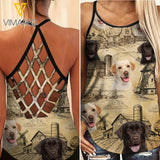 Labrador Retriever Criss-Cross Open Back Camisole Tank Top NEY30