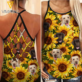 Labrador Retriever Criss-Cross Open Back Camisole Tank Top NEY30