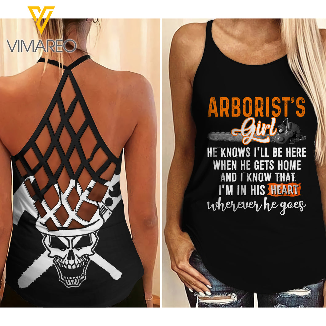 ARBORIST'S GIRL Criss-Cross Open Back Camisole Tank Top