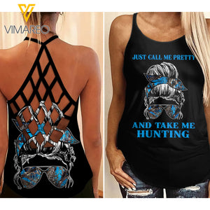 Hunting girl Criss-Cross Open Back Camisole Tank Top 1304NGBVQ