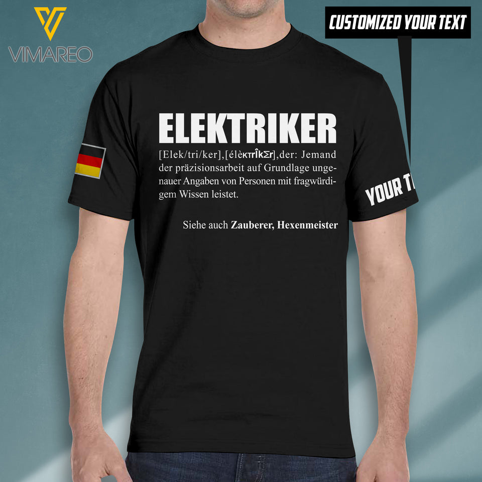 ELEKTRICKER GERMANY Customized 3D PRINTED TSHIRT 1808T