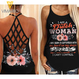 September girl Criss-Cross Open Back Camisole Tank Top 1307N