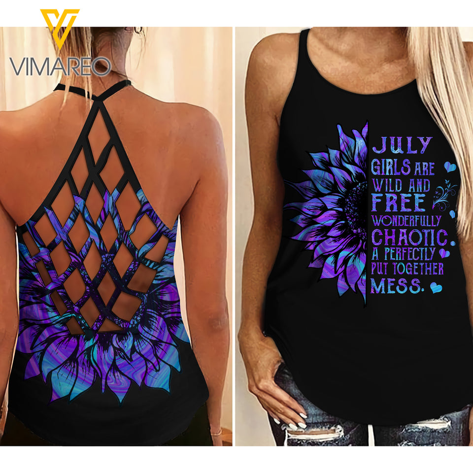 Hippie July girl Criss-Cross Open Back Camisole Tank Top 2206TQ