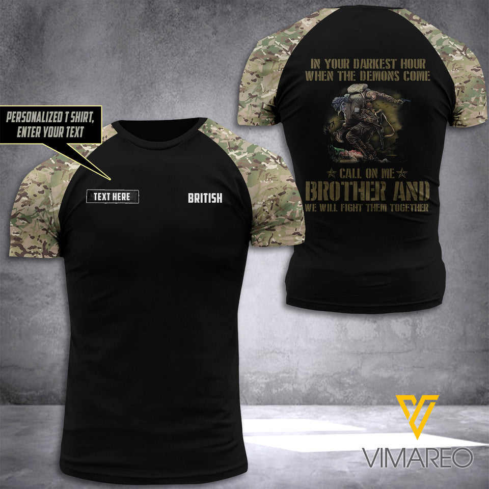 Customized UK Soldier 3D Printed Shirt/Hoodie 1006N