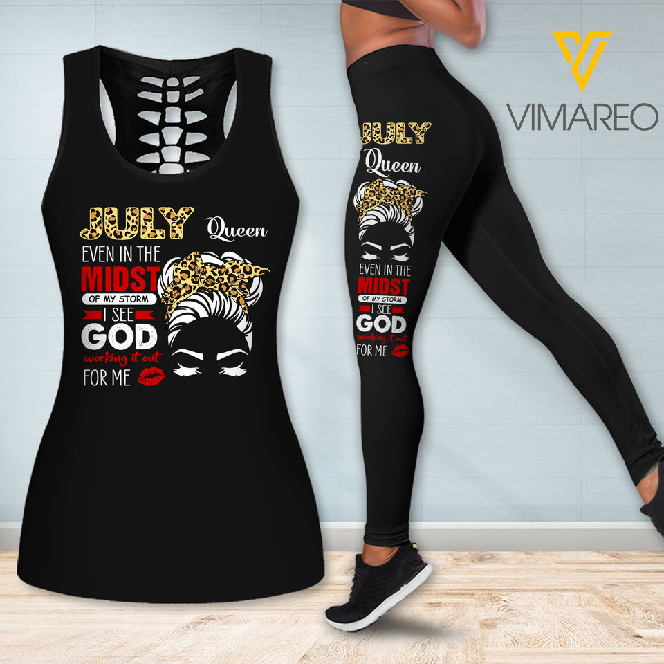 July Girl Criss-Cross Open Back Camisole Tank Top Legging 1205NGBTH