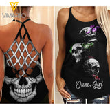 June girl Criss-Cross Open Back Camisole Tank Top 1407TQ