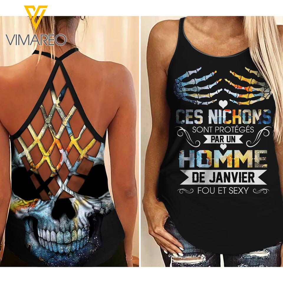 Janvier fille girl Criss-Cross Open Back Camisole Tank Top 1207TH