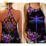 Dragonfly girl Criss-Cross Open Back Camisole Tank Top 3006TQ