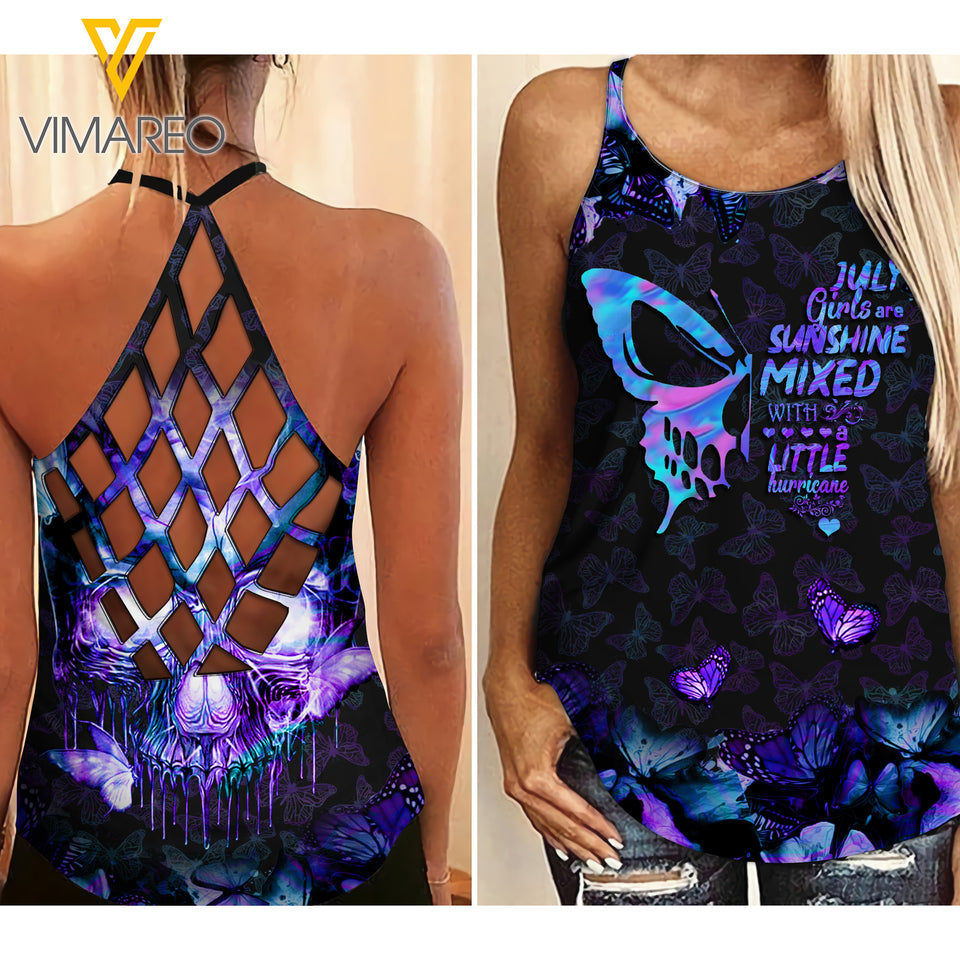July Girl Criss-Cross Open Back Camisole Tank Top 1706TQ