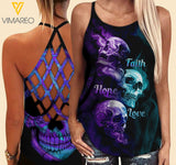 SUGAR SKULL Criss-Cross Open Back Camisole Tank Top TL2