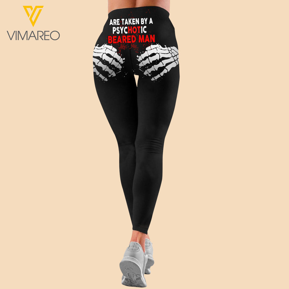 TAKEN HOT BEARED MAN Criss-Cross Open Back Camisole Tank Top Legging TMT SKULL