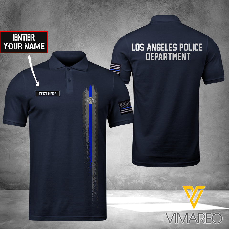 Los Angeles POLICE DEPARTMENT POLO SHIRT 3D PRINTED TMT