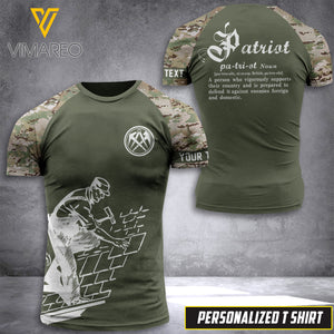 MTP Roofer CAMO CUSTOMIZE T SHIRT 3D PRINTED patri