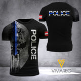 Austria BLUE LINE CAMO T SHIRT 3D PRINTED TMTL SPARR