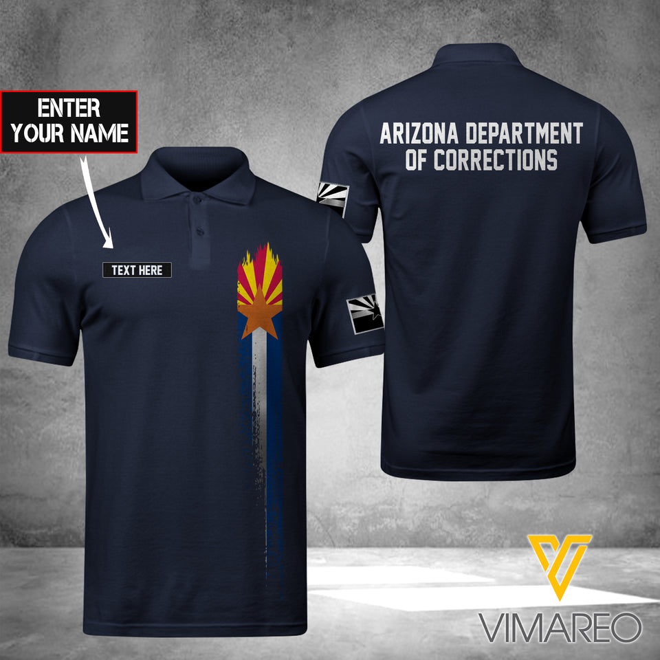 Arizona DEPARTMENT OF CORRECTIONS POLO SHIRT 3D PRINTED TMT