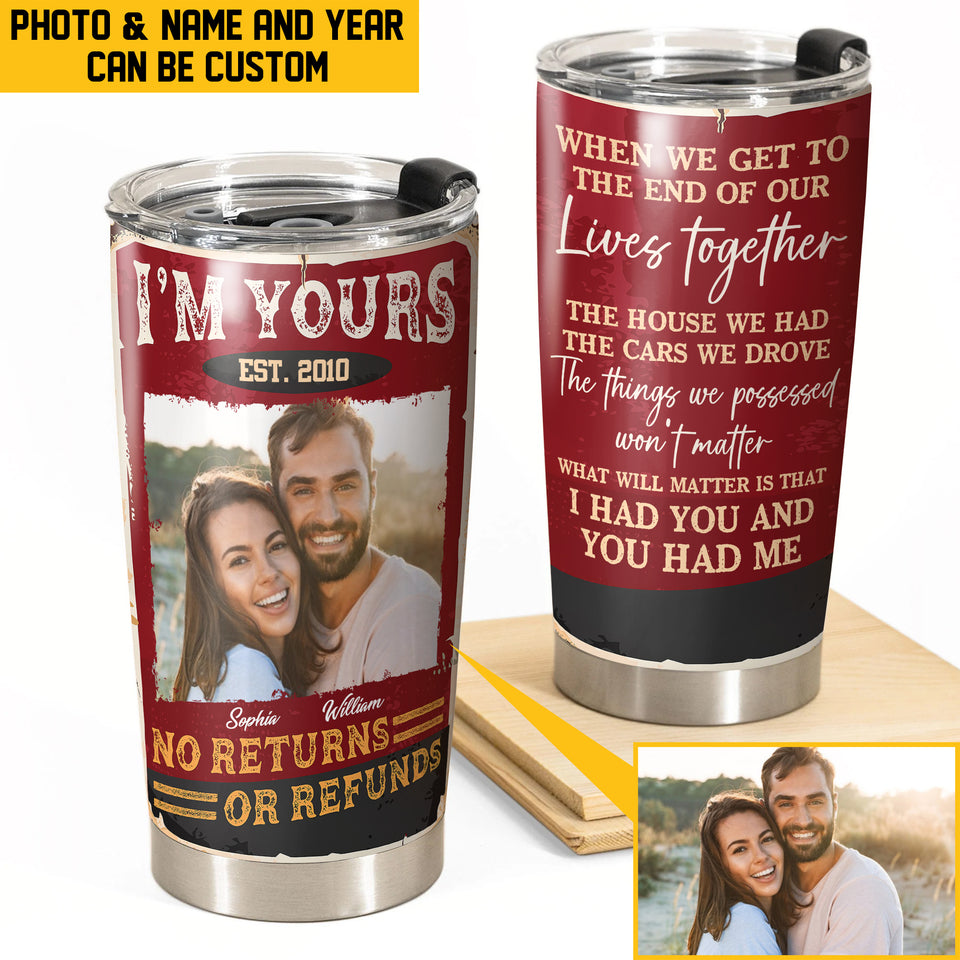 Personalized Image Couple Valentine's Day Gift Tumbler Printed PNHQ110123