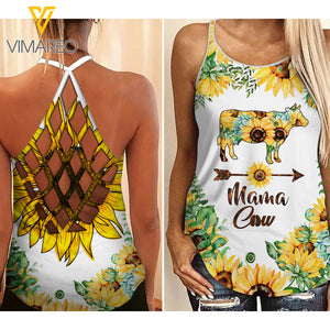 Mama Cow Criss-Cross Open Back Camisole Tank Top MAR-HQ16
