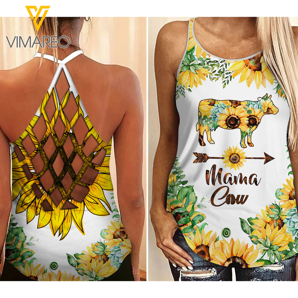 Mama Cow Criss-Cross Open Back Camisole Tank Top MAR-HQ16