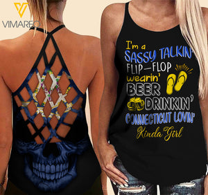 Connecticut lovein' Kinda girl-Criss-Cross Open Back Camisole Tank Top