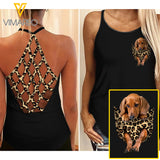 Dachshund Dog Criss-Cross Open Back Camisole Tank Top MAR-MA23