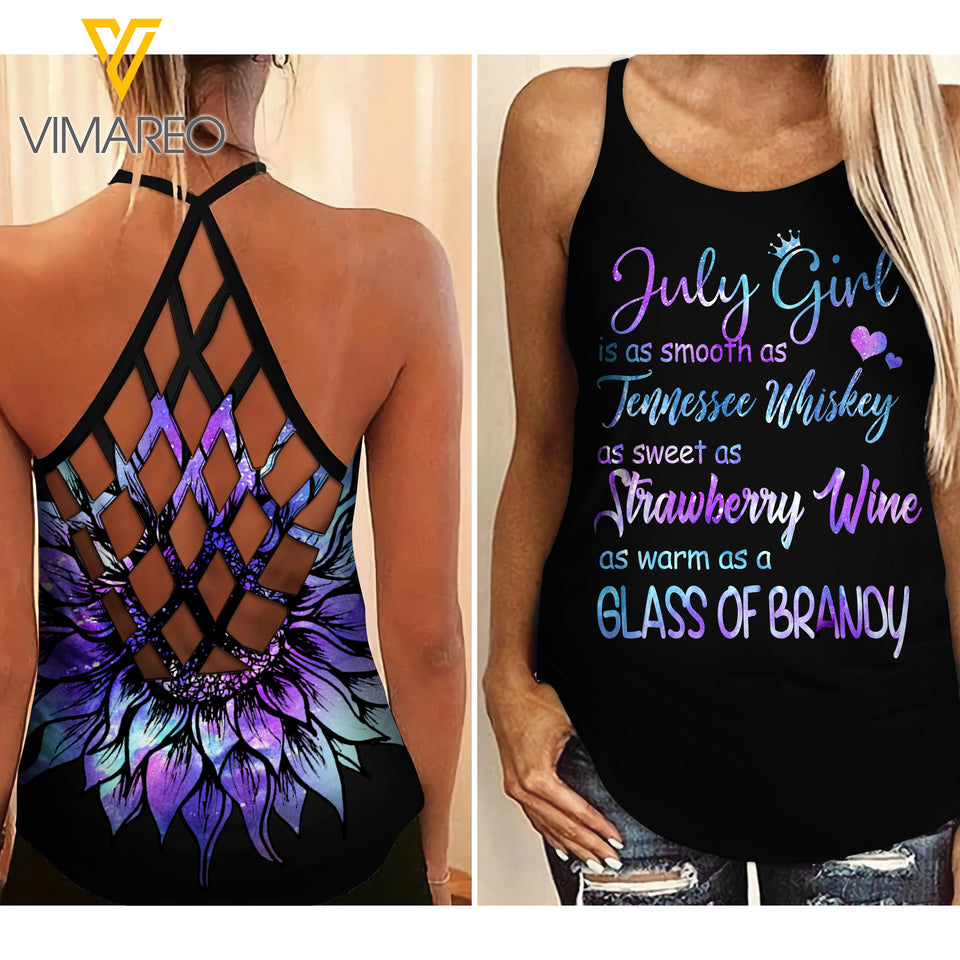 July Girl Criss-Cross Open Back Camisole Tank Top JUE-MA21