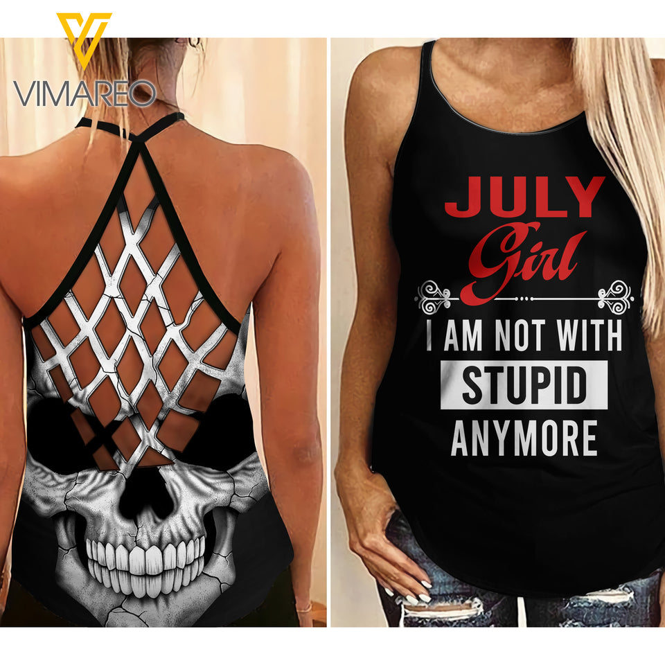 July Girl Criss-Cross Open Back Camisole Tank Top NWSTP