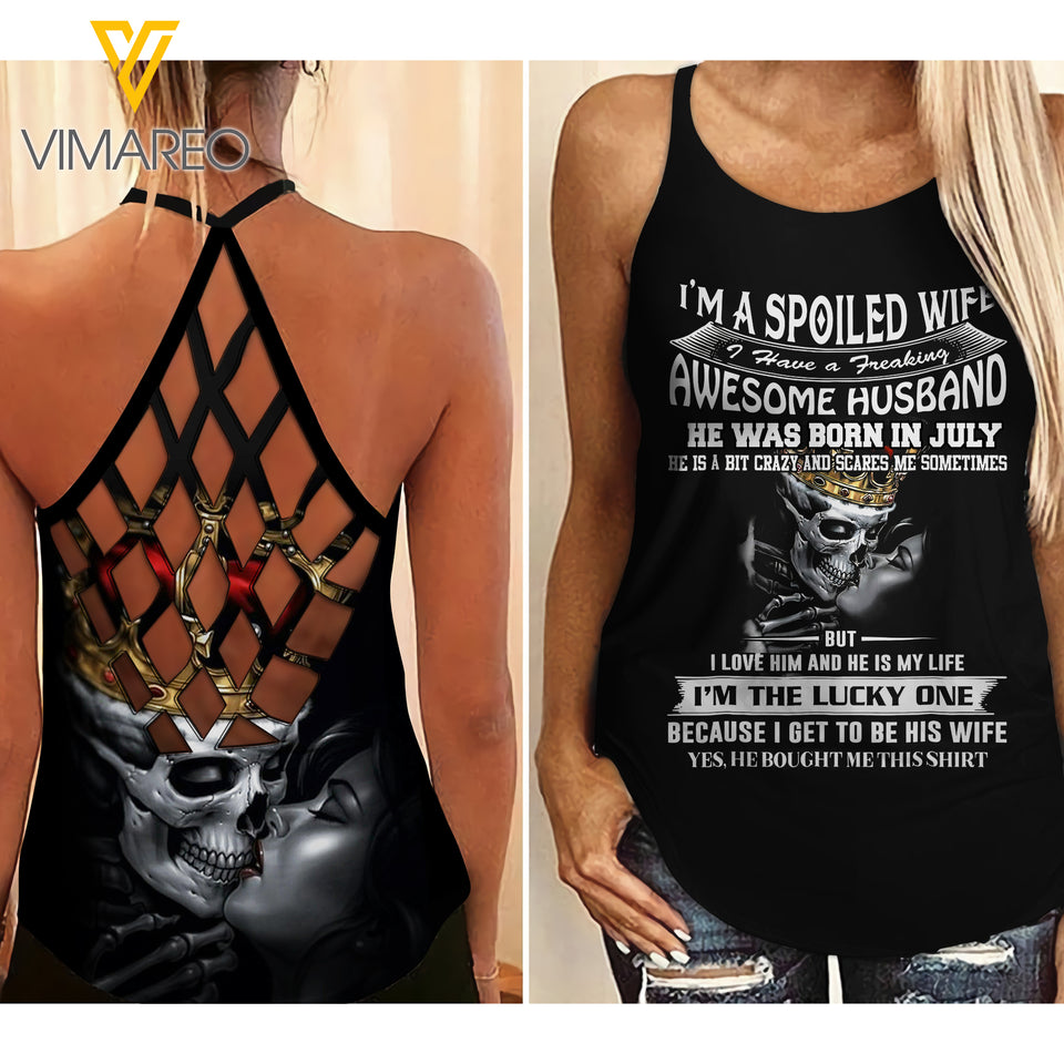 July husband Criss-Cross Open Back Camisole Tank Top ZA3103