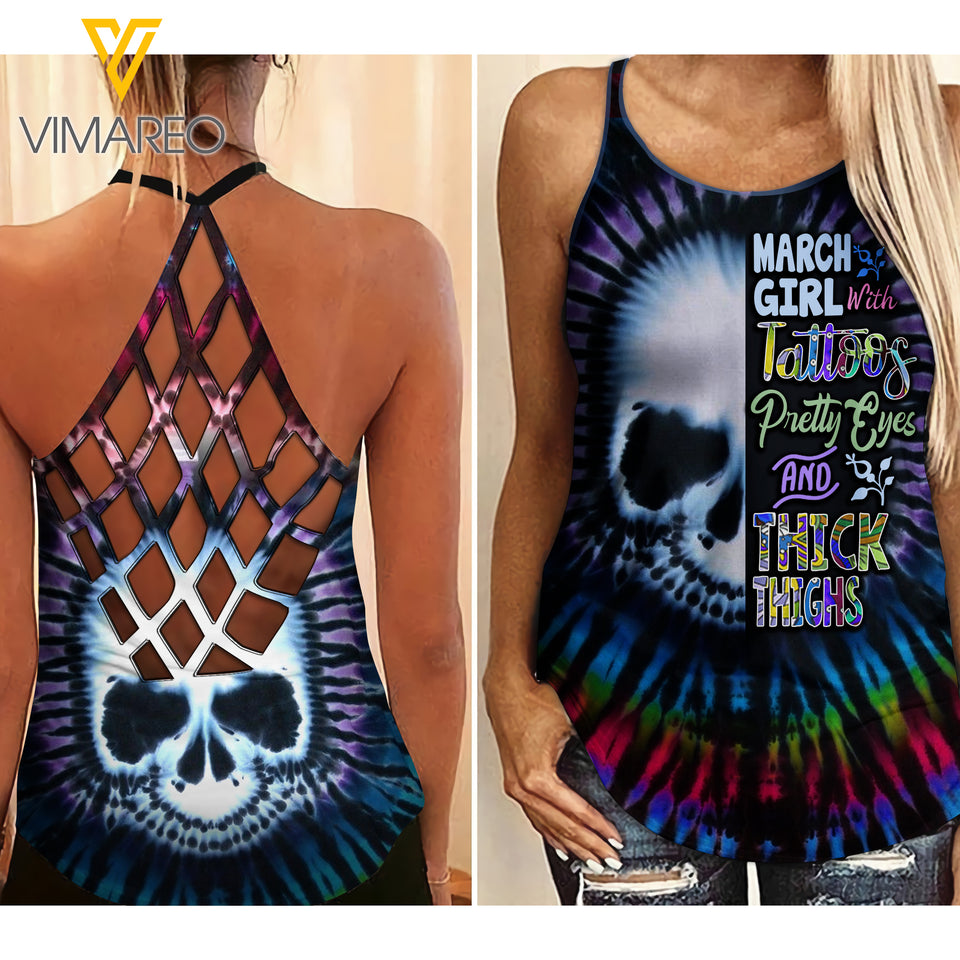 March GIRL Criss-Cross Open Back Camisole Tank Top SKTT