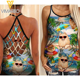Pomeranian Criss-Cross Open Back Camisole Tank Top YYTT