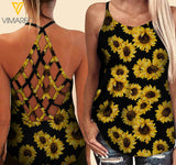 Sunflower Girl Criss-Cross Open Back Camisole Tank Top 1703NGBA