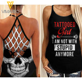 Tattooed Girl Criss-Cross Open Back Camisole Tank Top NWSTP