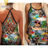 Yorkshire Terrier Criss-Cross Open Back Camisole Tank Top YYTT