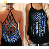 DIABETES AWEARNESS US FLAG SUNFLOWER CRISS-CROSS TANK TOP TNMA0110