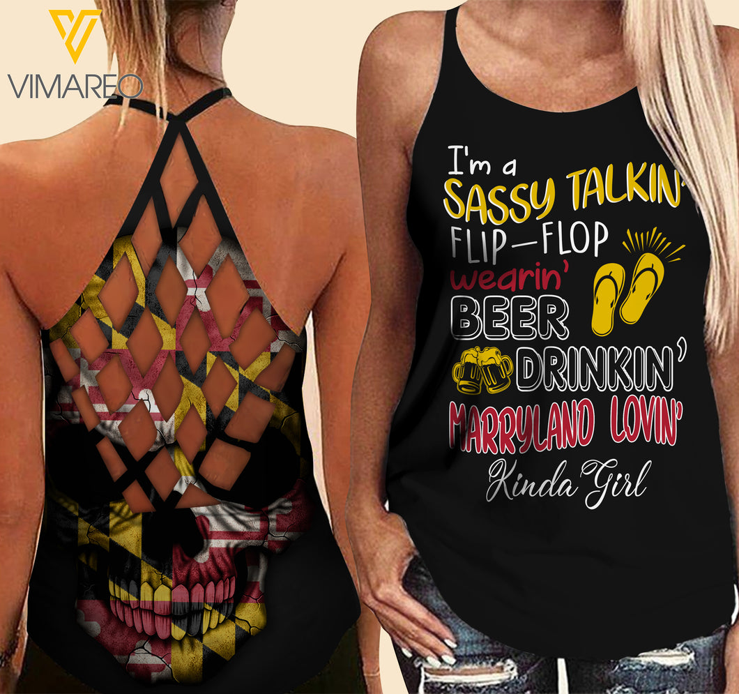 Maryland lovein' Kinda girl-Criss-Cross Open Back Camisole Tank Top