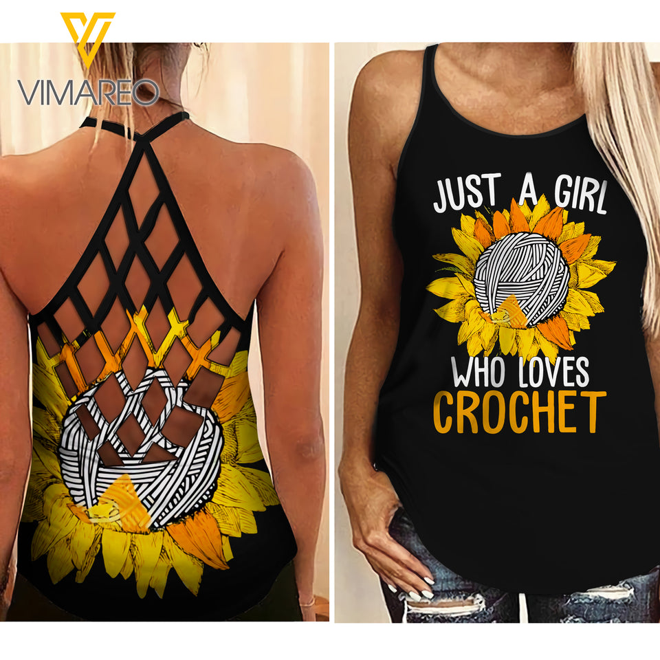 CROCHET GIRL CROSS-CRISS TANK SUNFLOWER