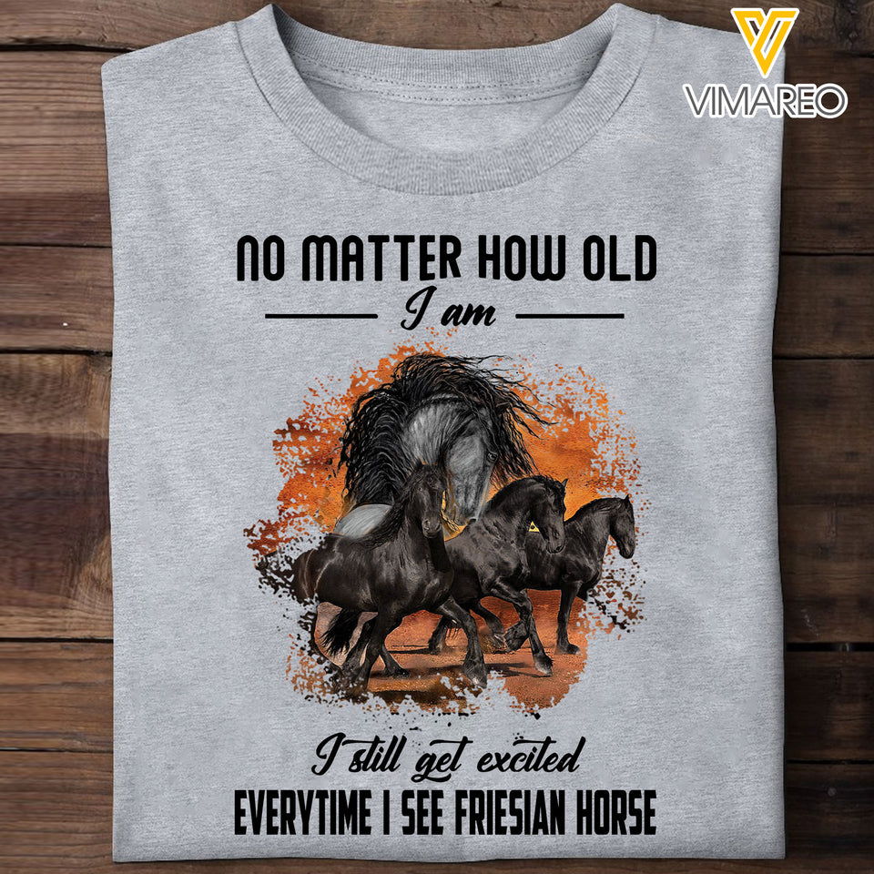 Friesian horse TSHIRT 3D PRINTED QTHQ0104