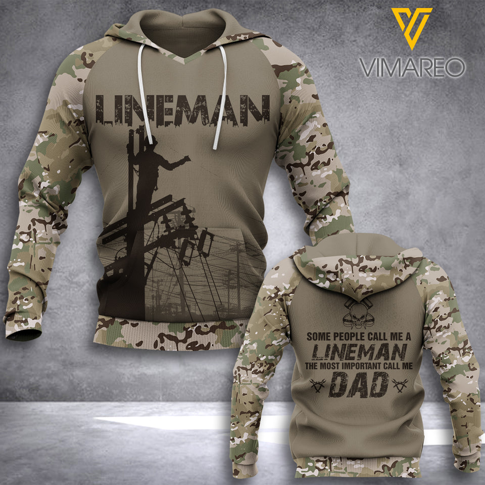 LINEMAN DAD CAMO HOODIE 3D PRINTED NQA