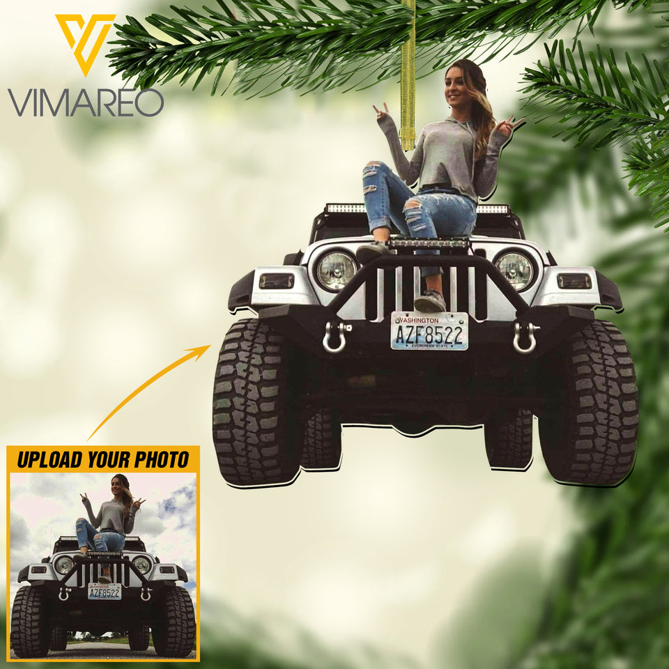 PERSONALIZED JEEP GIRL HANGING ORNAMENT QTDT0312