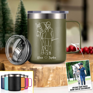 Personalized Horse lover Laser Handle Cup Printed QTDT0811