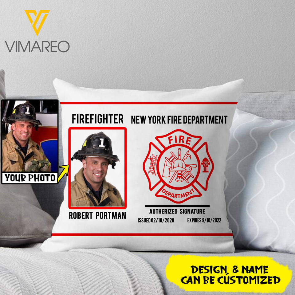 PERSONALIZED FIREFIGHTER PILLOW PRINTED QTTQ0412