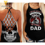 DAD ... biker Criss-Cross Open Back Camisole Tank Top