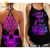 May Girl Cross Open Back Camisole Tank Top LEV