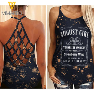 As August Girl Criss-Cross Open Back Camisole Tank Top Legging